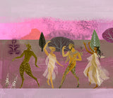 Satyrs and Nymphs on Naxos - Print of an illustration by Sarah Young