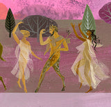 Satyrs and Nymphs on Naxos - Print of an illustration by Sarah Young
