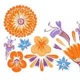Edible Flowers - Digital Woodcut Print