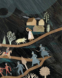 The Storyteller - Print of an original cut paper collage made by Sarah Young
