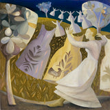 Hanging out the Washing - Print of a painting