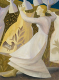 Hanging out the Washing - Print of a painting