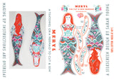 Meryl The Mermaid Tea Towel / Cut and Sew Kit - A silkscreen design by Sarah Young