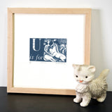 U is for Unicorn - Alphabet Silkscreen Print