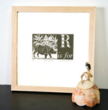 R is for Rhinoceros - Alphabet Silkscreen Print