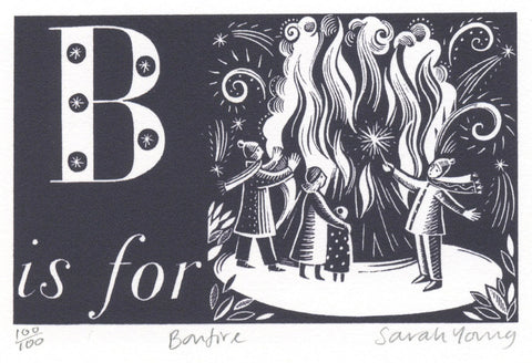 B is for Bonfire - Alphabet Silkscreen Print