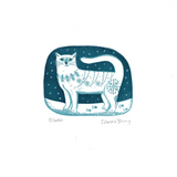All 4 Cat Handprinted Linocut Prints -