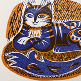 Morris the Cat - a hand printed lino cut print