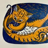All 4 Cat Handprinted Linocut Prints -