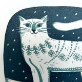 Olwen the Cat - a hand printed lino cut print