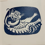 Florence the Cat - a hand printed lino cut print