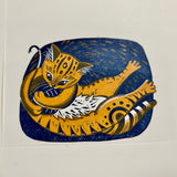 Florence the Cat - a hand printed lino cut print