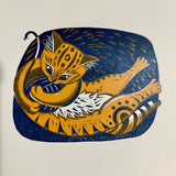 Florence the Cat - a hand printed lino cut print
