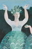 Dryad I & Dryad II -  Print of a painting of two wood nymphs