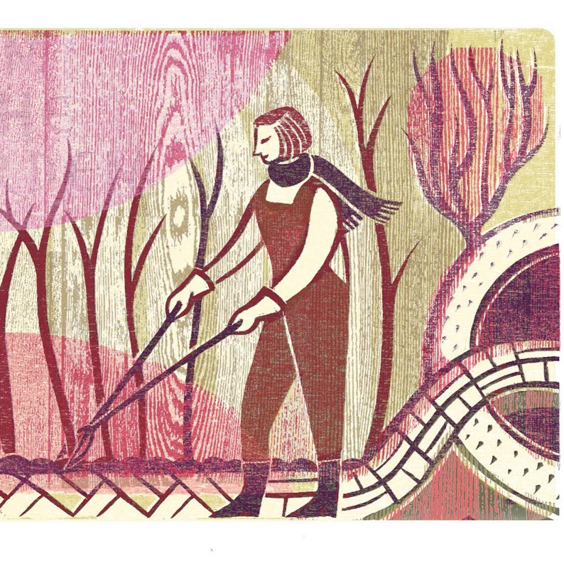 Early Autumn Light 版画 Autumn Pruning - Digital Woodcut Print – Sarah Young