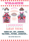 Bertha Tea Towel / Cut and Sew Kit -A silkscreen design by Sarah Young