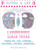 Elvera & Len Tea Towel / Cut and Sew Kit - A silkscreen design by Sarah Young