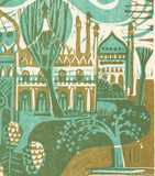 Pavilion Gardens - Woodcut Print