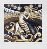 Zennor Mermaid - Relief / Letterpress Print