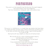Porthcurno - Relief / Letterpress Print