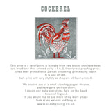 Cock - Relief / Letterpress Print