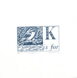 K is for Kingfisher - Alphabet Silkscreen Print