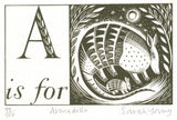 A is for Armadillo - Alphabet Silkscreen Print