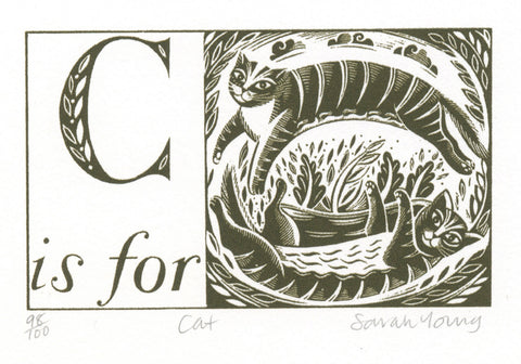 SOLD OUT - C is for Cat - Alphabet Silkscreen Print