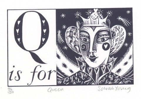 Q is for Queen- Alphabet Silkscreen Print