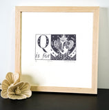 Q is for Queen- Alphabet Silkscreen Print